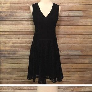 DVF black lace dress